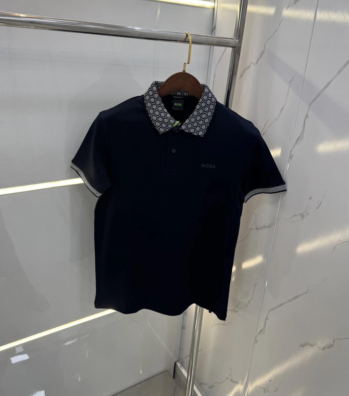 Hugo Bos s Navy Blue Logo Work Premium Polo T-shirt