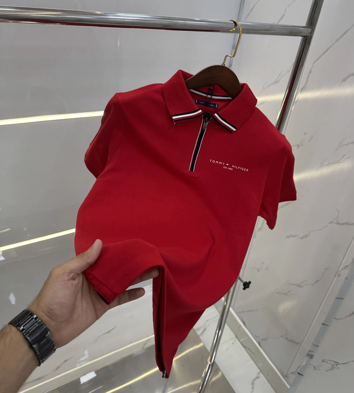 Tomm y Hilfiger Red Premium Polo T-shirt