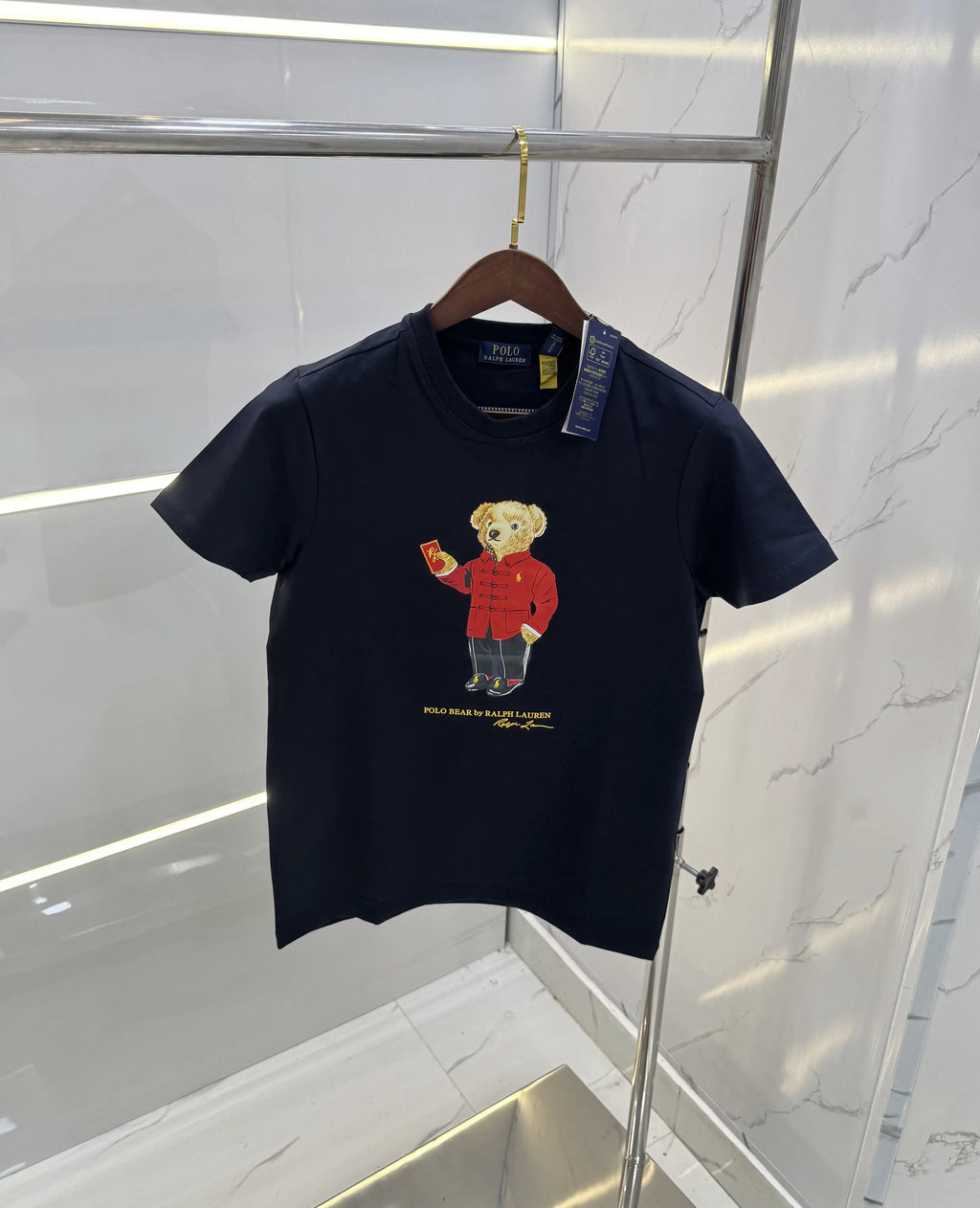 Ralph Laure n Navy Blue Logo Work Premium T-Shirt