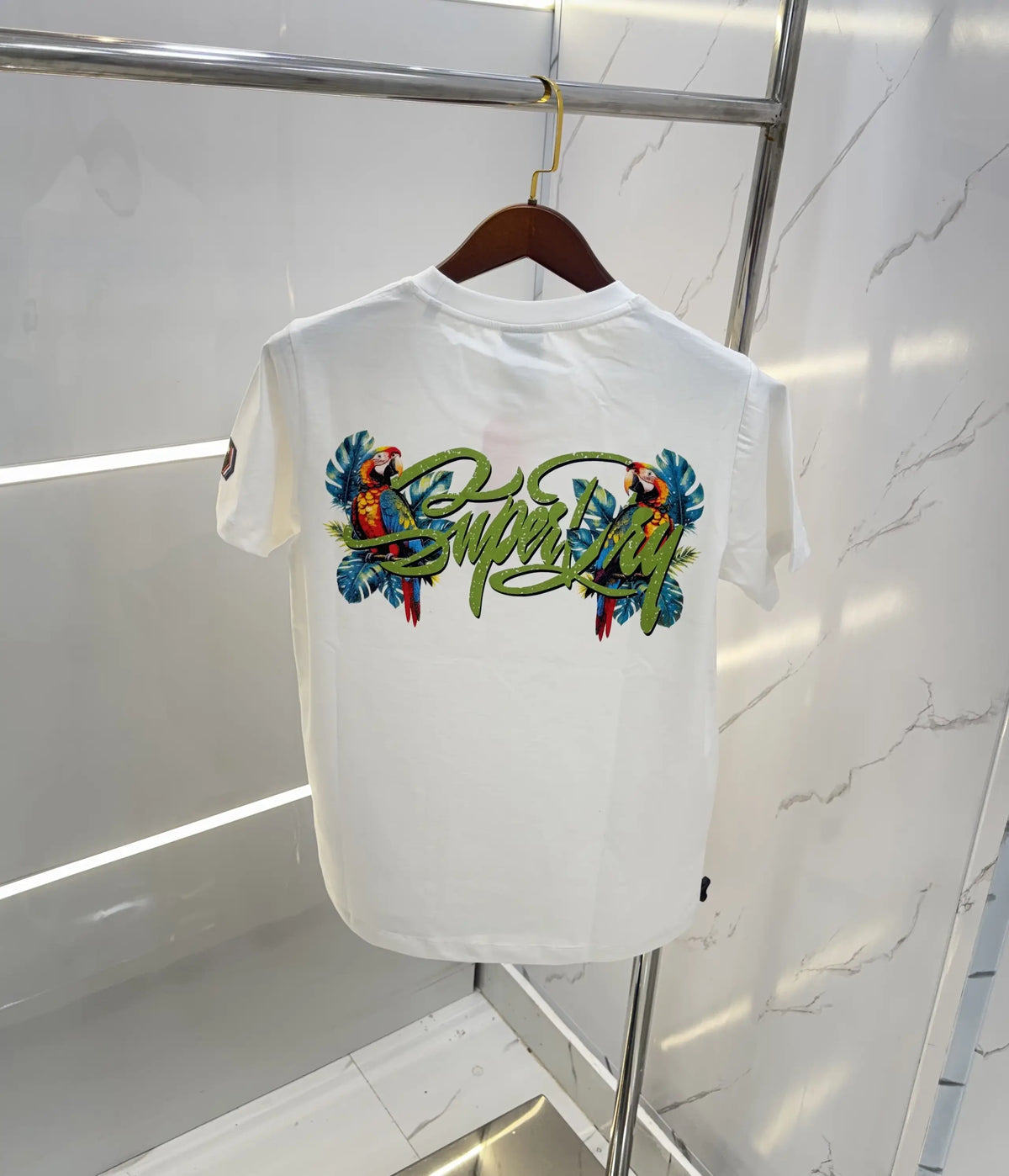 Superdr y White Logo Work Premium T-Shirt