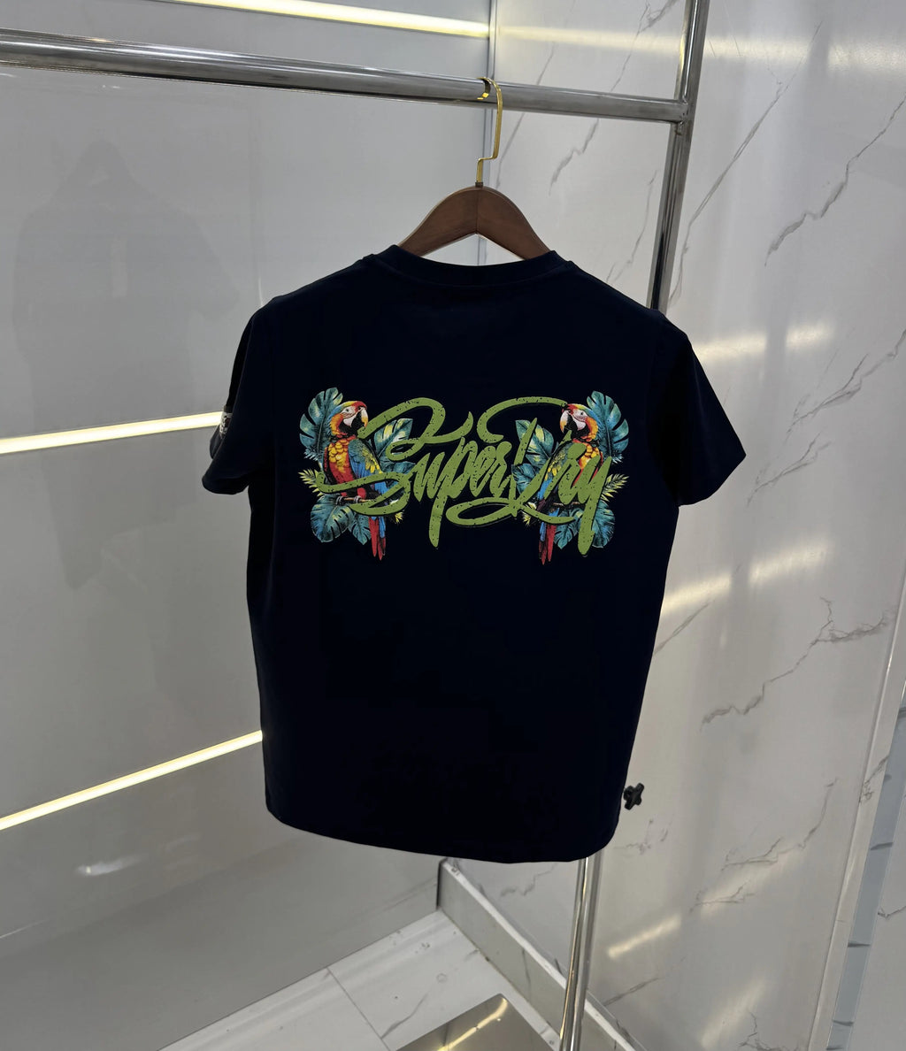 Superdr y Navy Blue Logo Work Premium T-Shirt