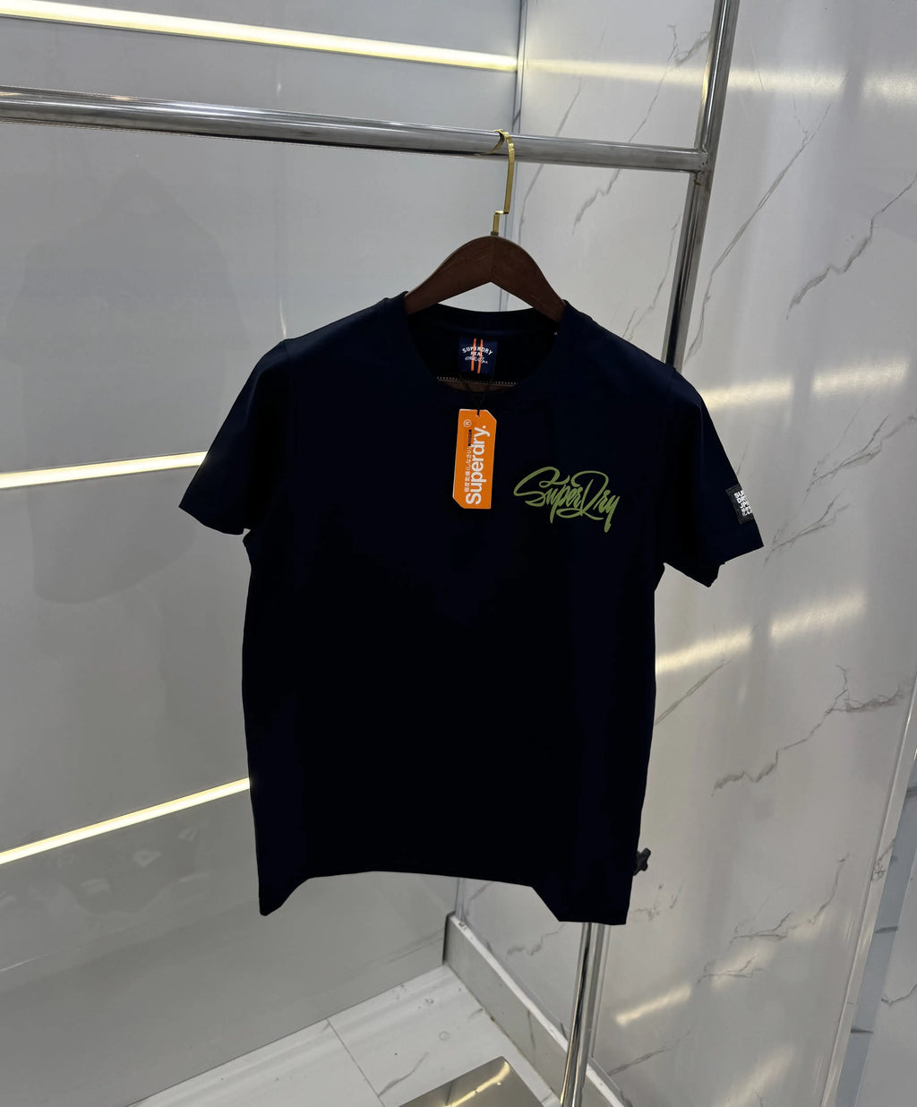 Superdr y Navy Blue Logo Work Premium T-Shirt