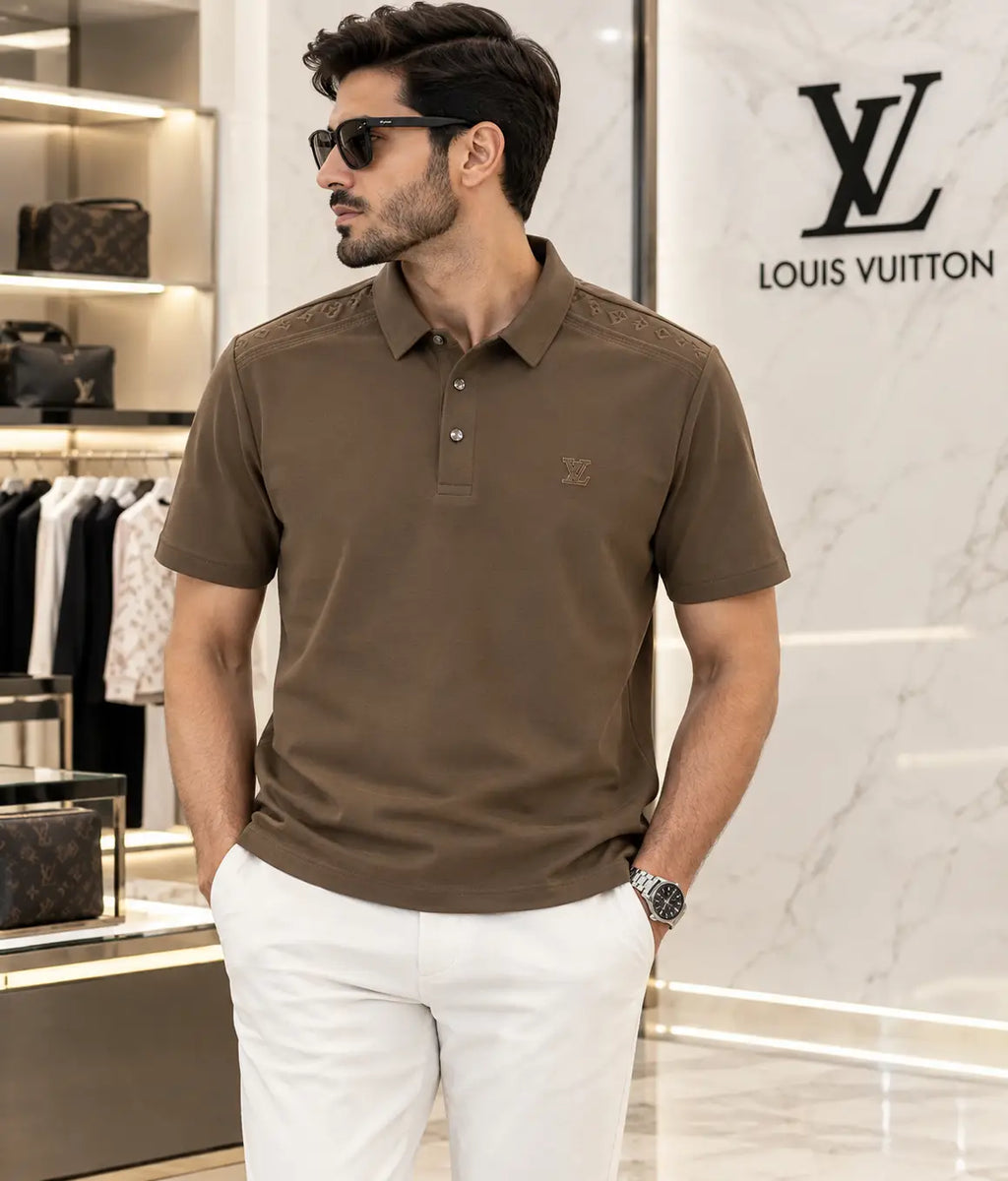Louis Vuitto n Brown Luxury Polo T-shirt
