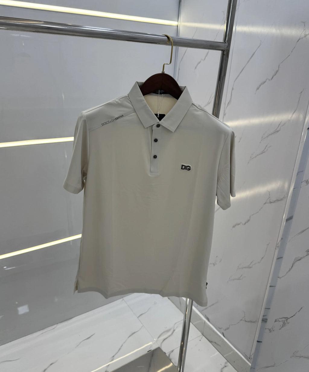 Dolc.e&Gabban.a Cream Luxury Polo T-shirt