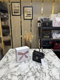 Charles  Keith Alva Quilted Top Handle Bag With OG Box  Black