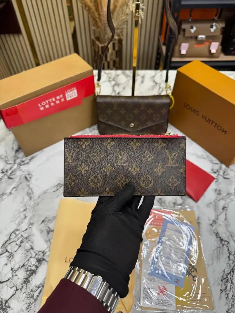 Louis Vuitton Pochette Felicie Three In One With Double Box And Dust Bag