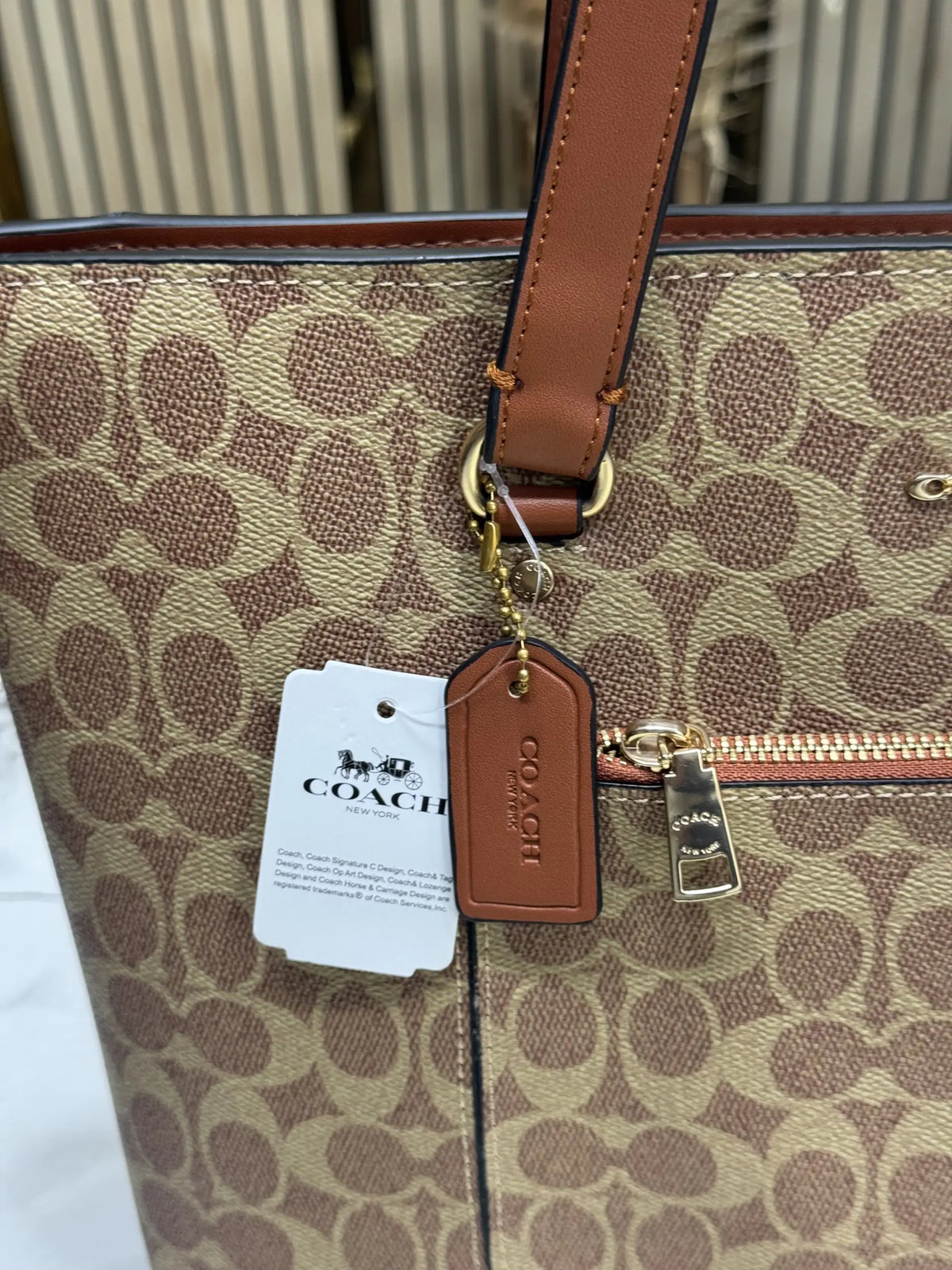Coach City Tote Bag in Signature Canvas With Dust Bag Brown