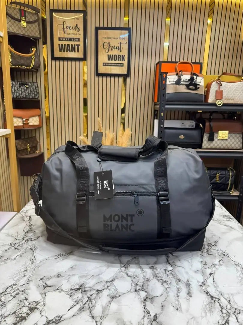 Mont Blanc Urban Travel Duffle Bag With Detachable Shoulder Strap M16007 Grey