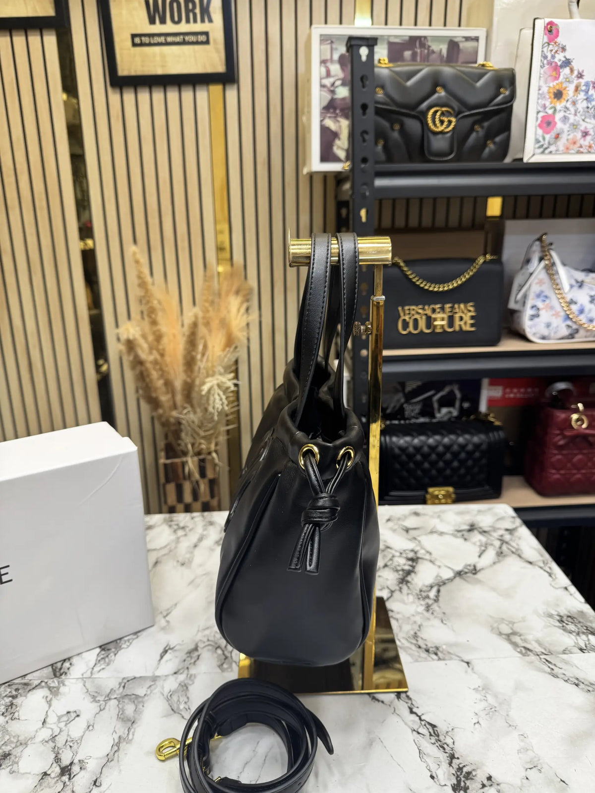 Celine Cabas Cuir Triomphe Bag With OG Box And Dust Bag - Black