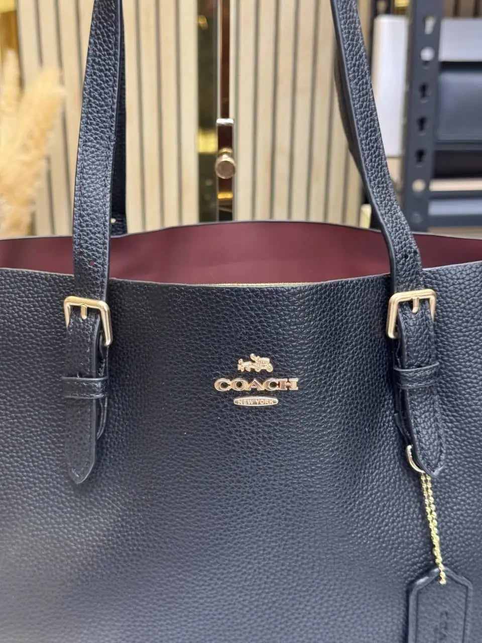 Coach mollie tote bag with dust bag Cv967Black