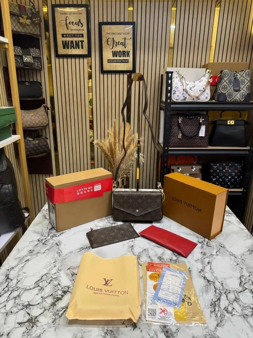 Louis Vuitton Pochette Felicie Three In One With Double Box And Dust Bag