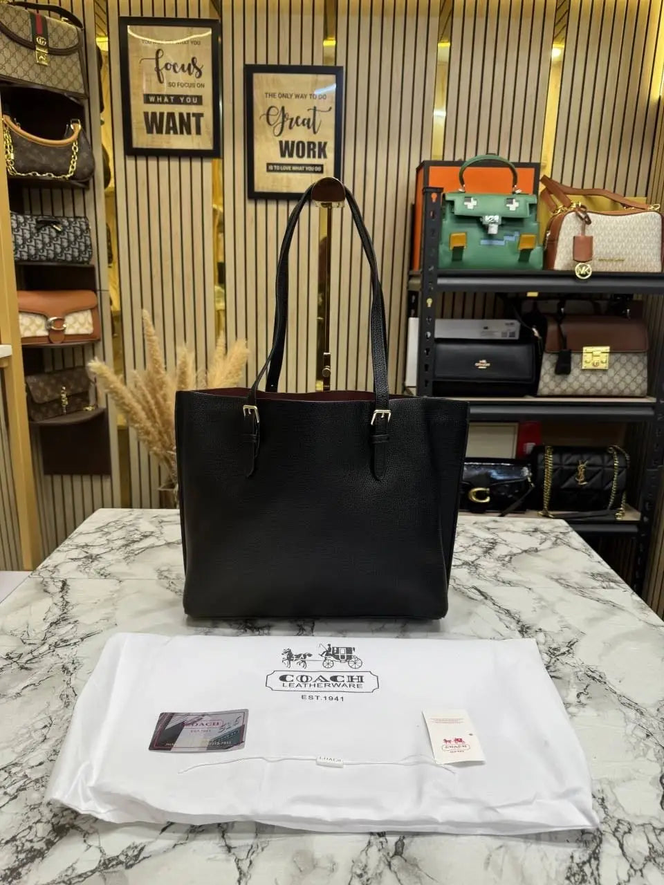 Coach mollie tote bag with dust bag Cv967Black