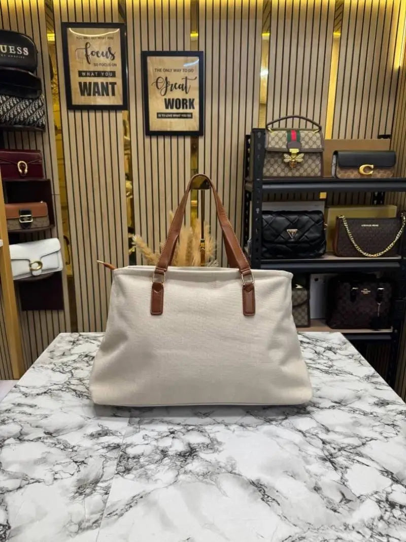 Chloe Woody Canvas Medium Logo Tote Bag  355