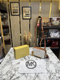 Michael Kors Jet Set Medium Logo Camera Bag Biege Brown With Box  Dust Bag 60688