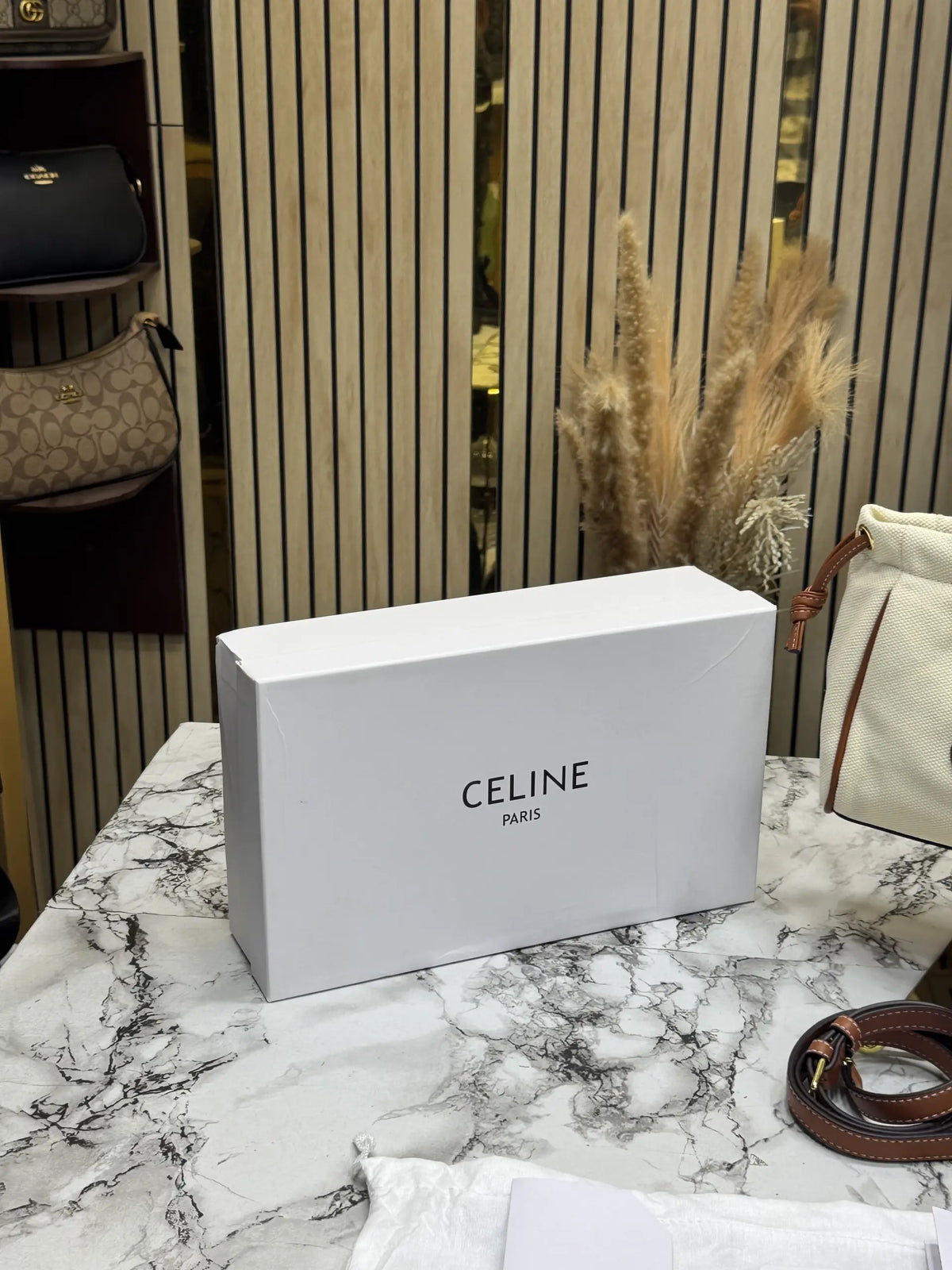 Celine Cabas Cuir Triomphe Bag With OG Box And Dust Bag  CreamWhite