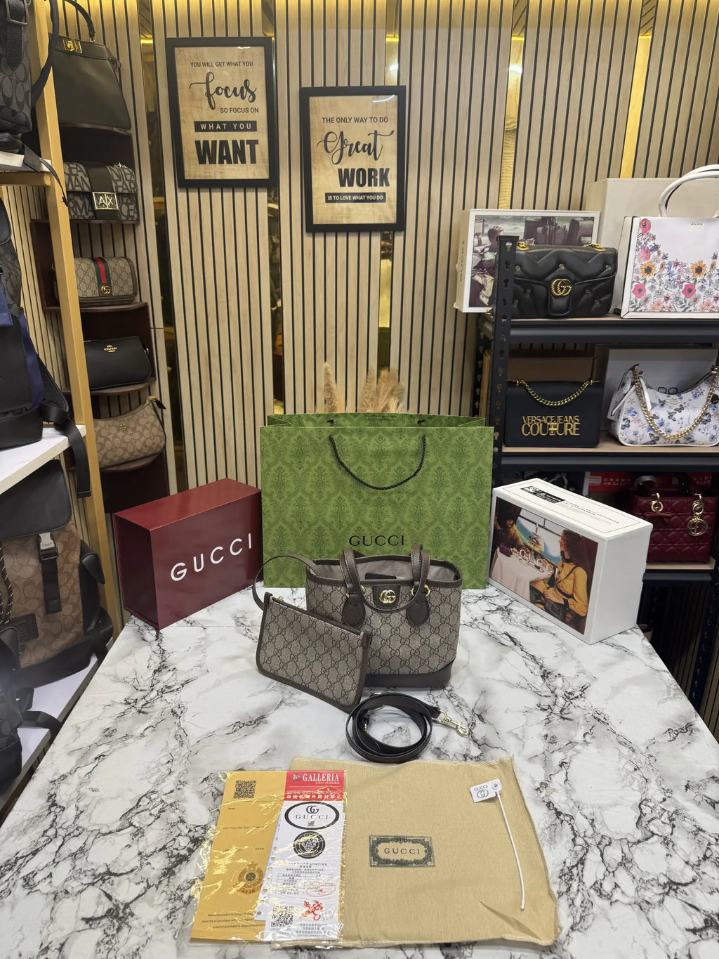 Gucci GG Supreme Canvas Tote Bag With OG Double Box And Carry Bag - 811716