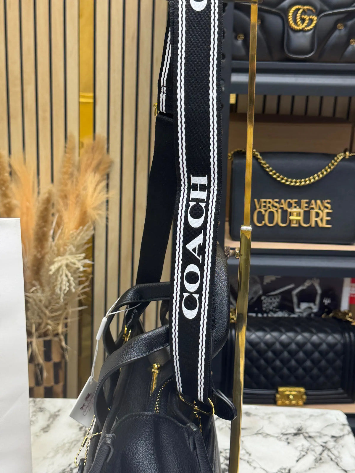 COACCH CARGO TOTE IN CANVAS WITH DUST BAG AND CARRY BAG BLACK 3750