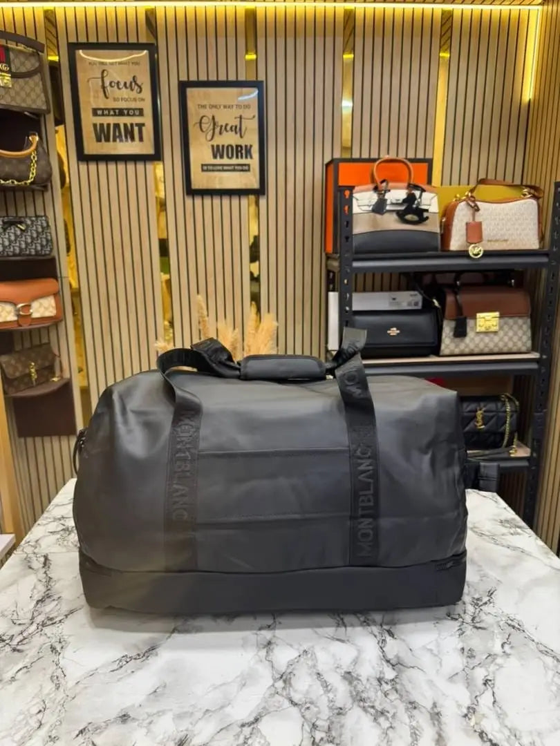 Mont Blanc Urban Travel Duffle Bag With Detachable Shoulder Strap M16007 Black