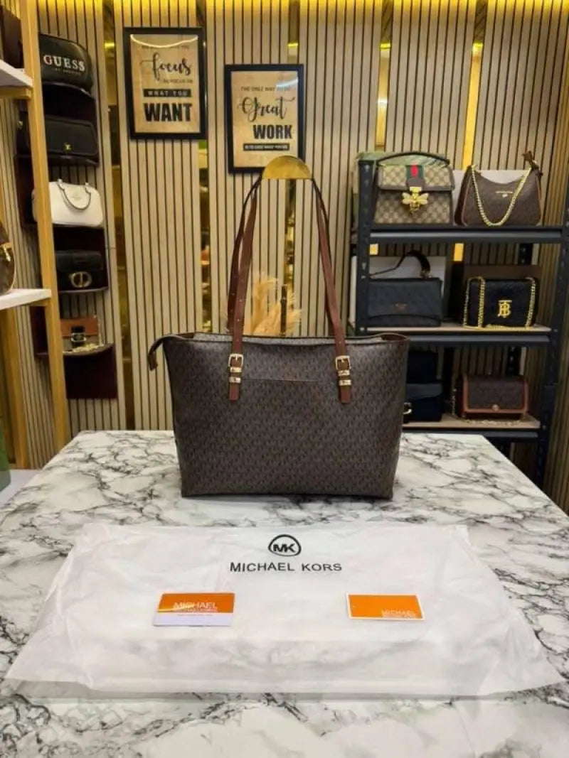 Michael Kors Jet Set Zip Logo Large Tote Bag With Dust Bag M04
