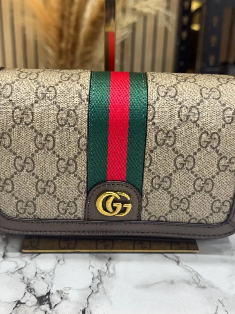 Gucci GG Supreme Ophidia Canvas Shoulder Bag With Double Box Packaging 795466