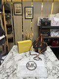 Michael Kors Emma Signature MK Satchel Tote With Shoulder Strap With Box And Dust Bag Coffee