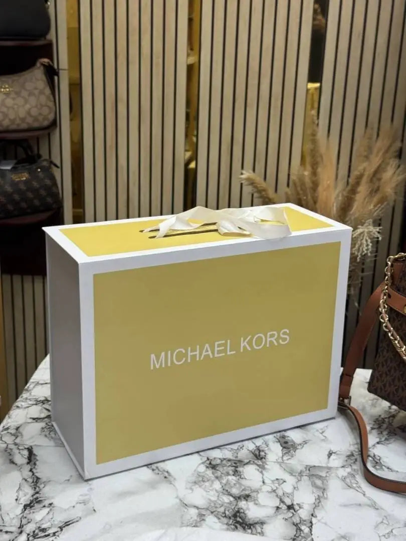 Michael kors Signature Carmen Flap Leather Satchel Handbag Brown