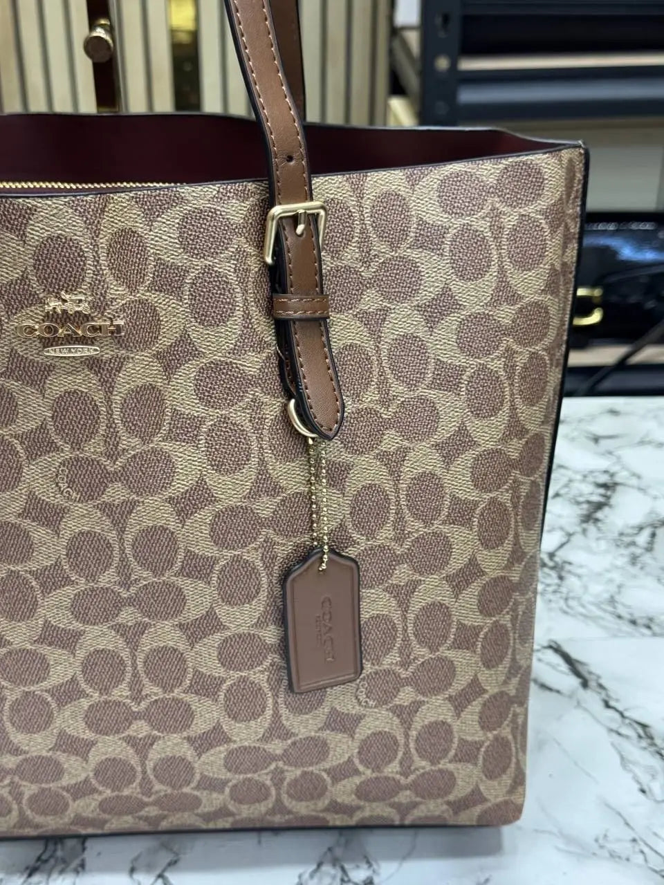 Coach mollie tote bag with dust bag Cv967Brown