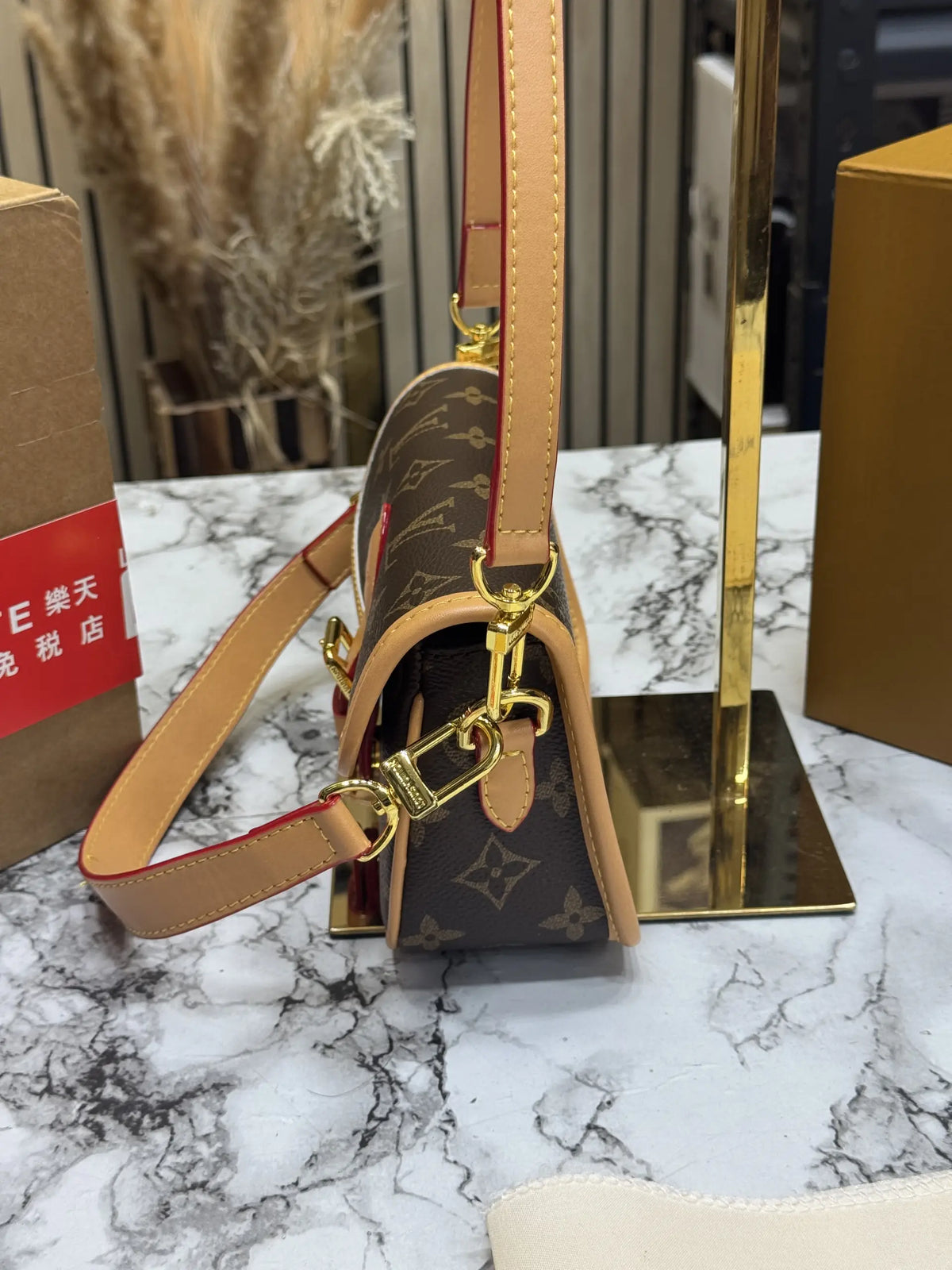 Louis Vuitton Monogram Saint Cloud Crossbody Bag With OG Double Box And Dust Bag  Brown
