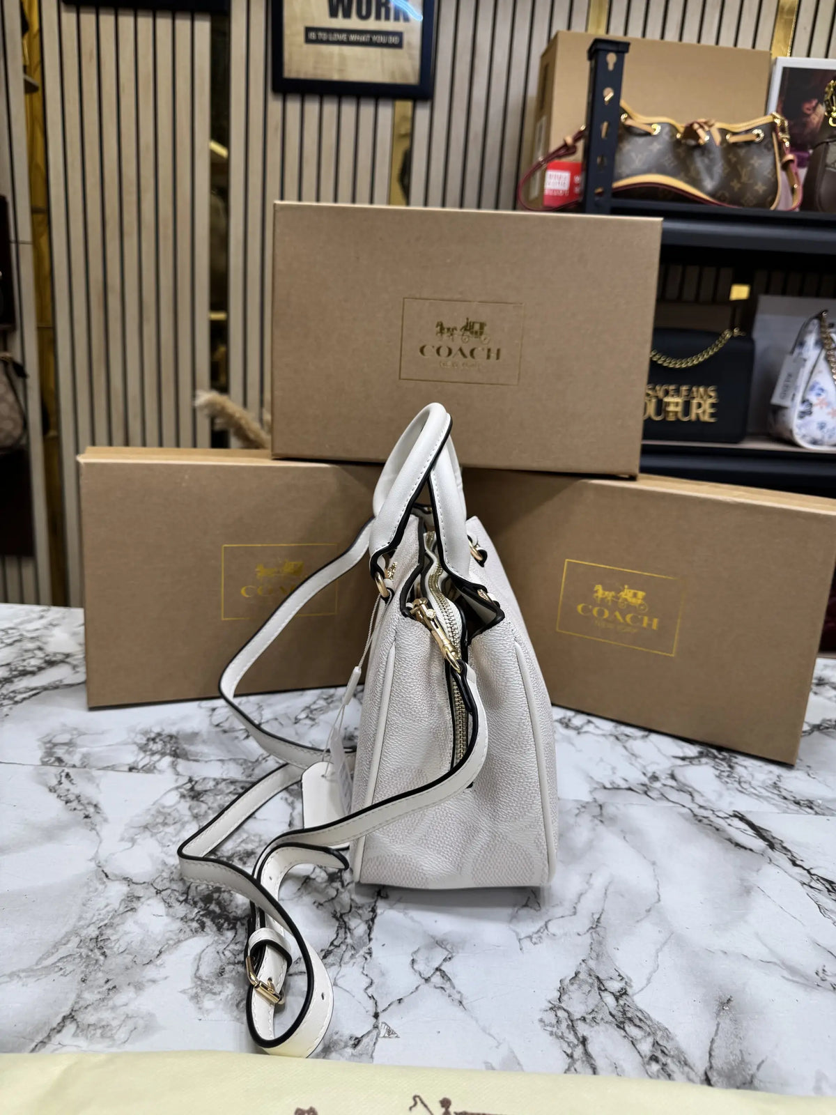 Coach Savannah Carryall Signature Canvas With OG Box And Dust Bag White