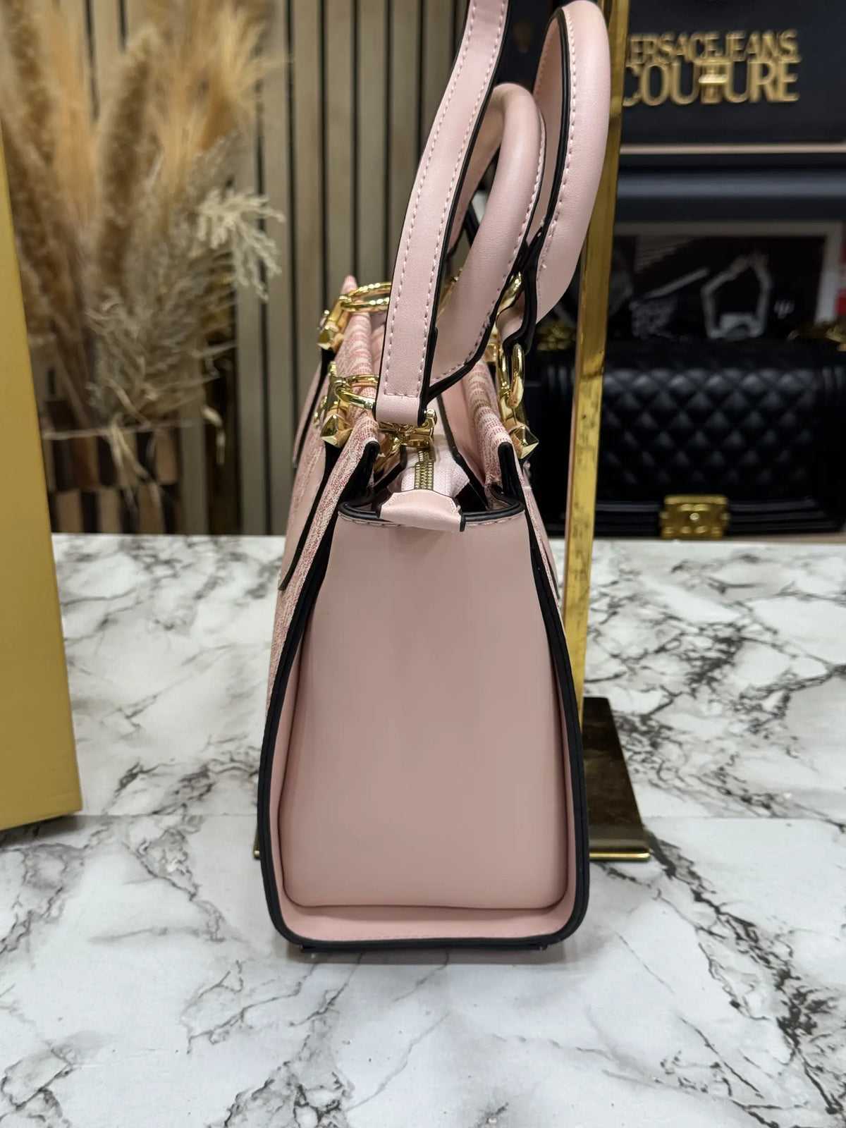Michael Kors Marilyn Medium Signature Logo Satchel With Box And Dust Bag Pink