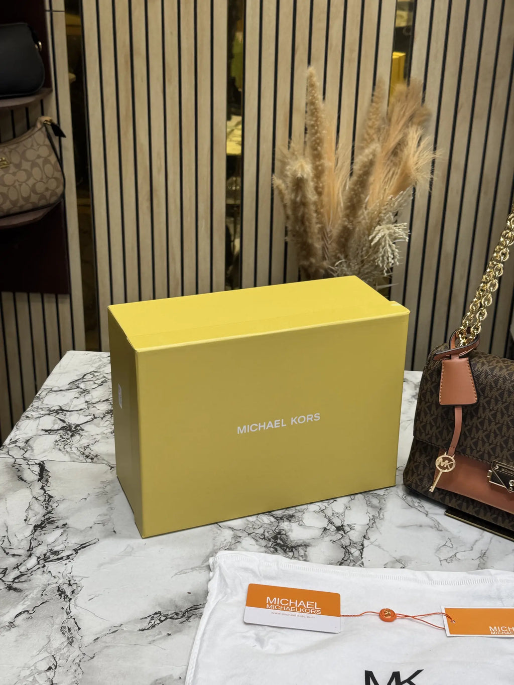 Michael Kors Parker Signature Shoulder Bag With OG Box And Dust Bag  Coffee Brown