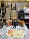 LOUIS VUITTON ALMA TRUNK BB MONOGRAM PREMIUM BAG WITH OG DOUBLE BOX AND DUST BAG BLACK