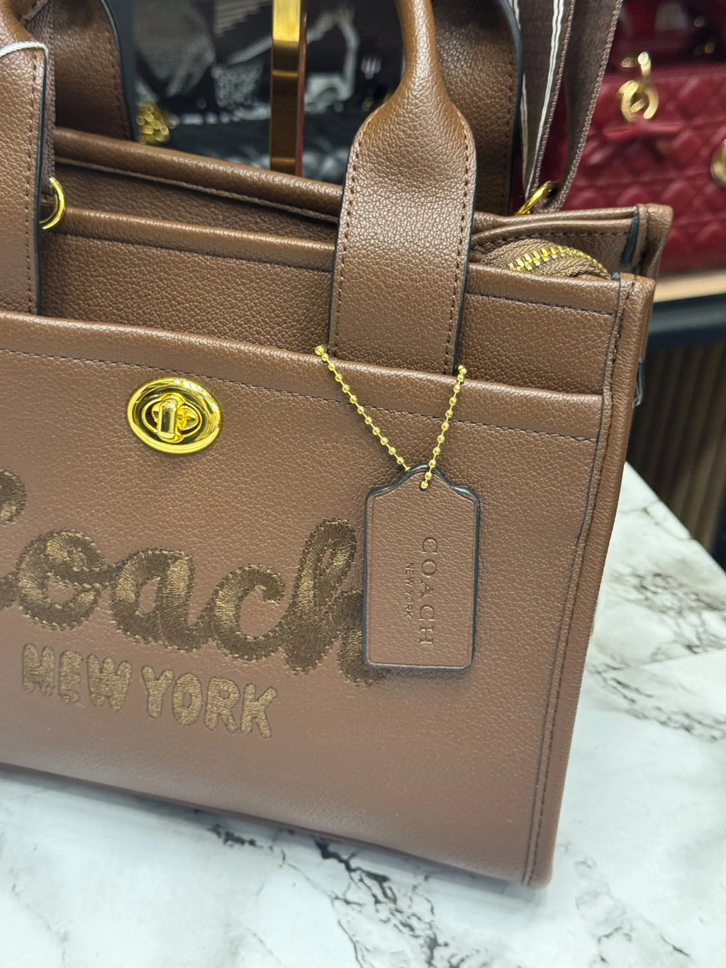 COACH CARGO TOTE IN CANVAS WITH DUST BAG AND CARRY BAG COFFEE 3750