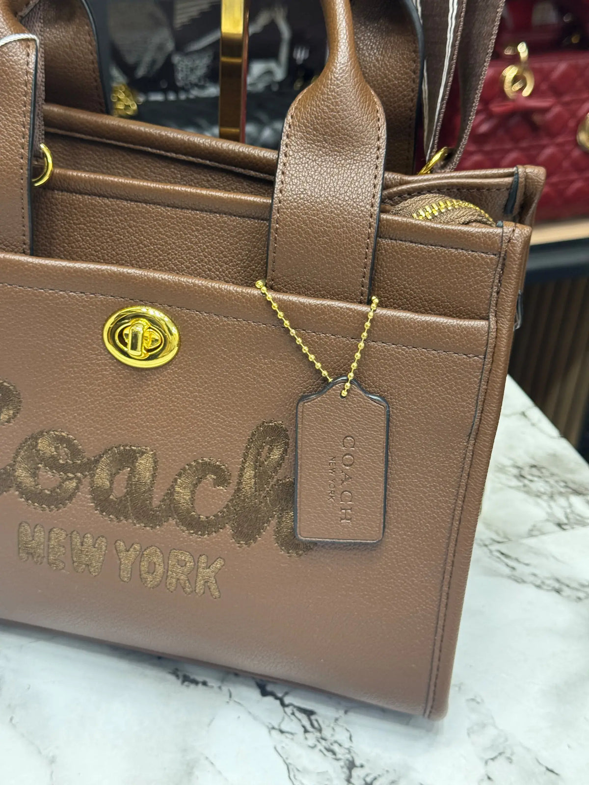 COACH CARGO TOTE IN CANVAS WITH DUST BAG AND CARRY BAG COFFEE 3750