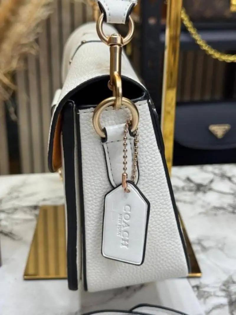 COACH GEORGIE SHOULDER BAG IN COLORBLOCK SIGNATURE CANVAS WITH RIVETS  OG BOX AND DUST BAG INCLUDING CARRY BAG  FULL WHITE