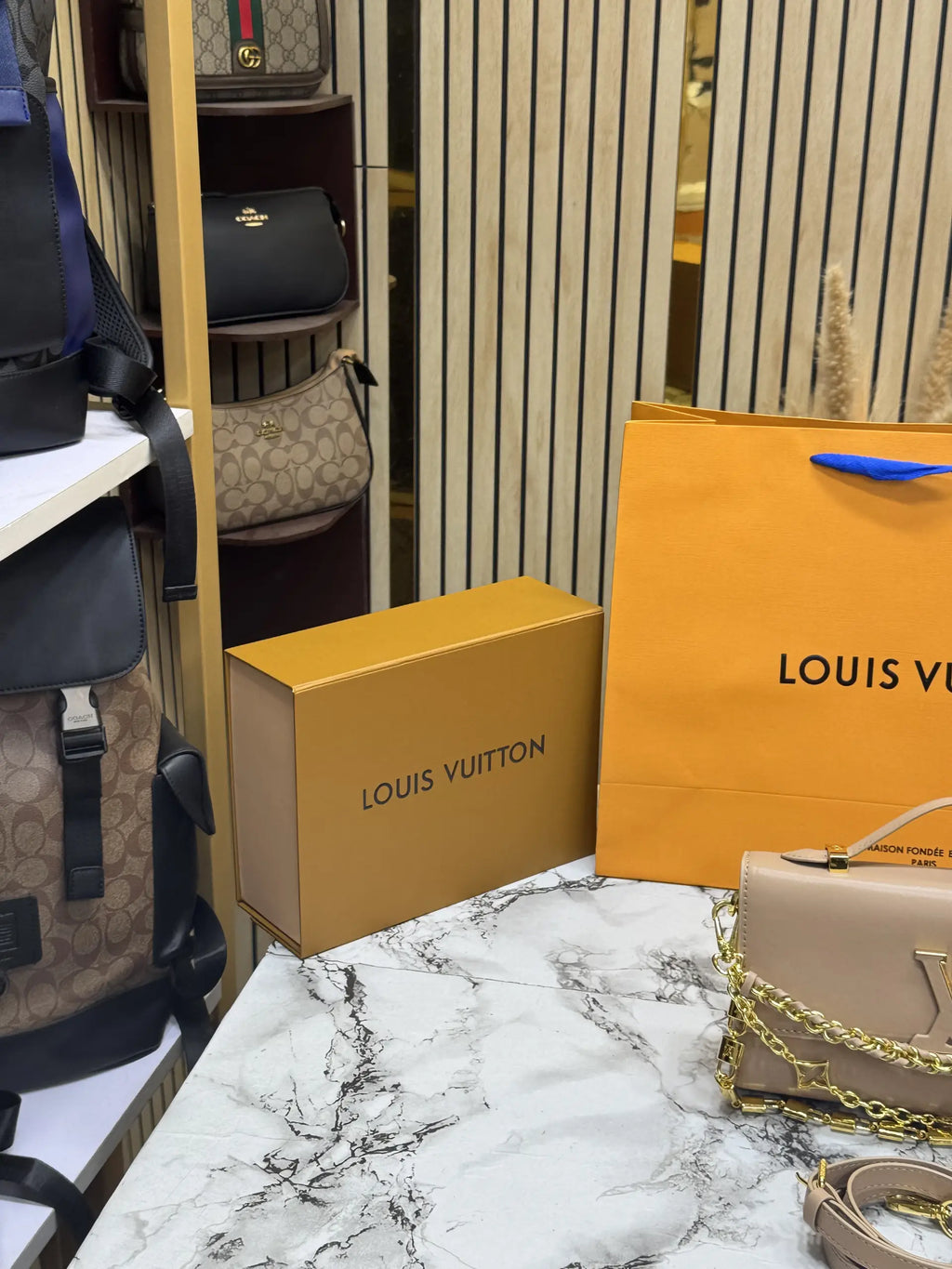 Louis Vuitton Capucines Side Trunk MM  Beige M12710