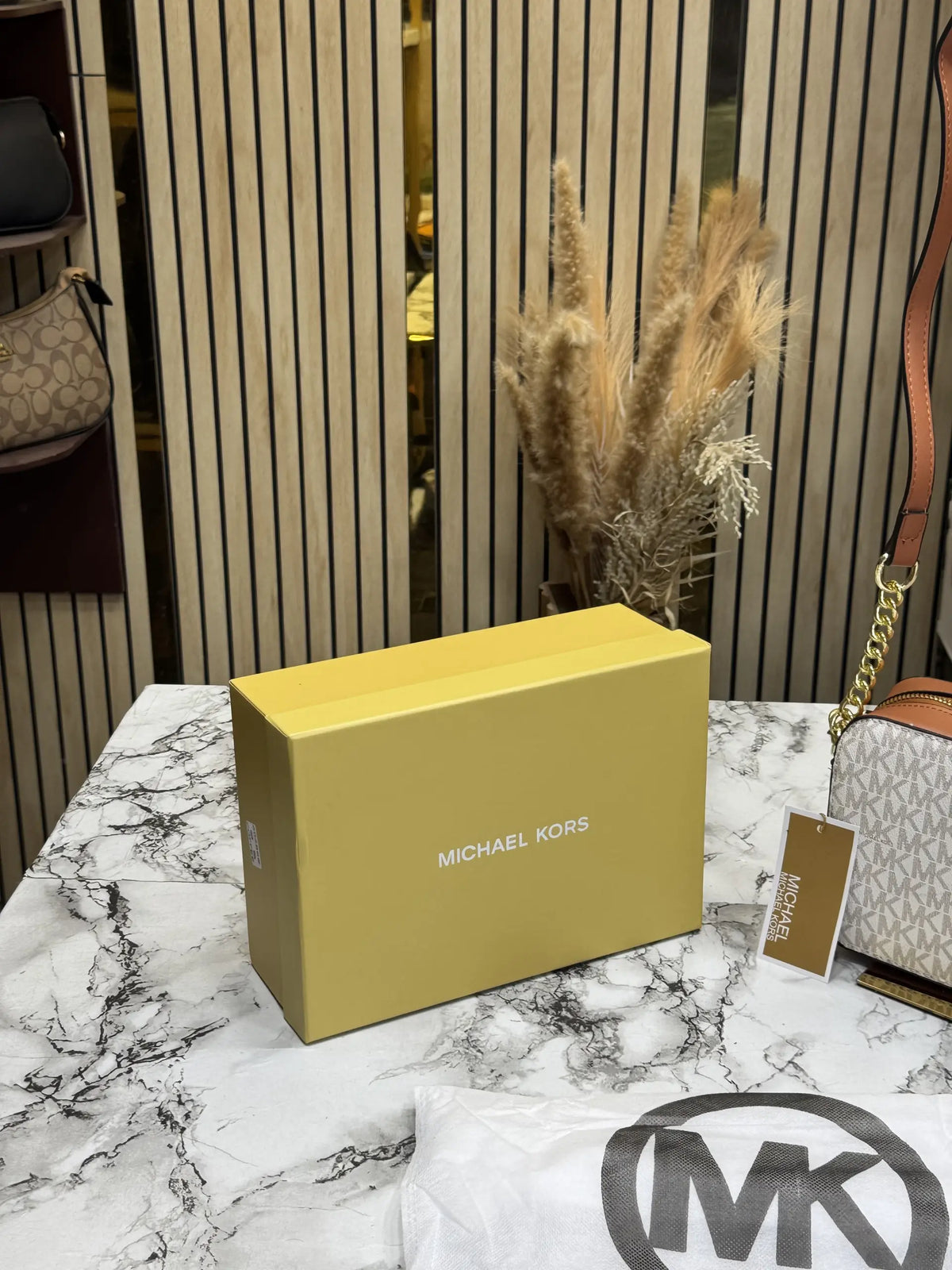Michael Kors Jet Set Medium Logo Camera Bag Biege Brown With Box  Dust Bag 60688