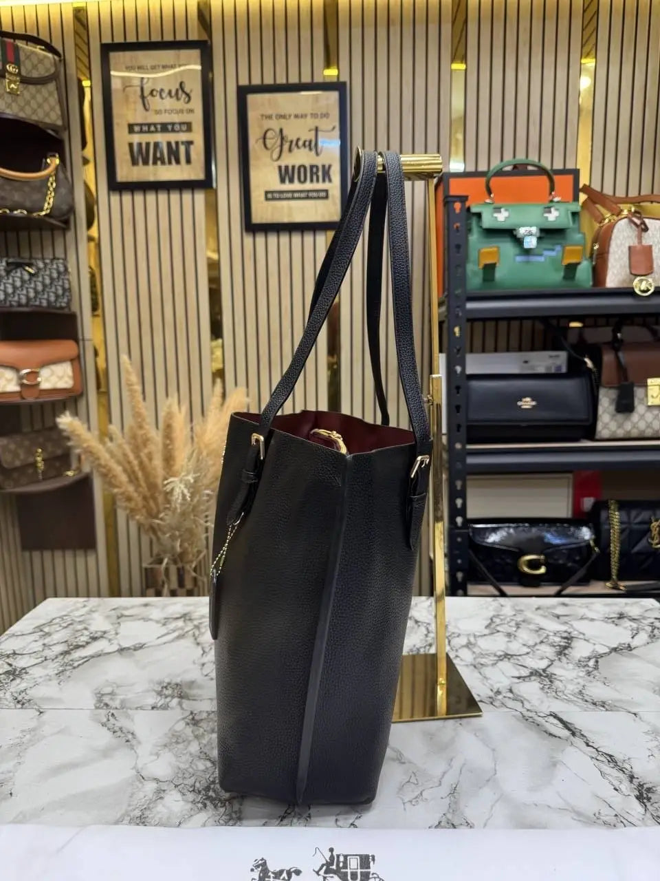Coach mollie tote bag with dust bag Cv967Black