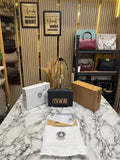Versace Jeans Couture Logo Flap Shoulder Bag with Double Box And Dust Bag Black 79513