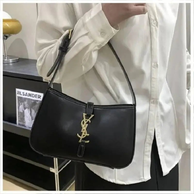 Ysl Yves Saint Laurent Hobo Shoulder Bag With Box And Dust Bag Black F-862